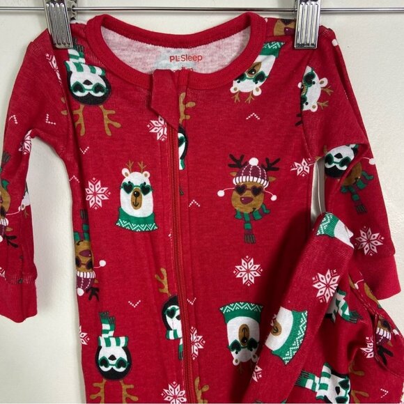 NEW Nordstrom One Piece Christmas Sleep Set Matching Hat Size 3M Baby Petite Lem - Picture 9 of 12